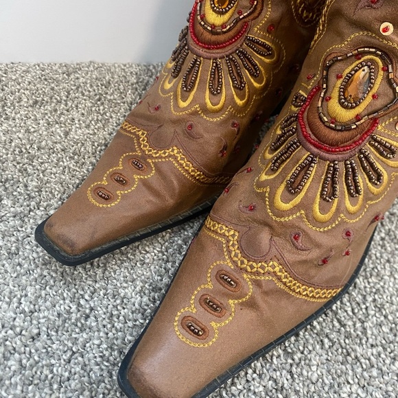 Beaded Rockstar Festival Concert Cowgirl Cowboy Western Tall Boots Size‎ 6.5 - Picture 3 of 11